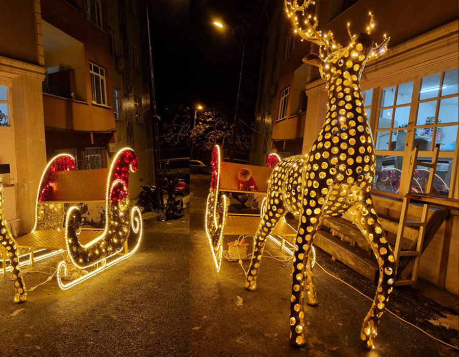 LED Işıklı Kızak Geyik
